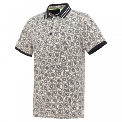 Blue Industry polo print