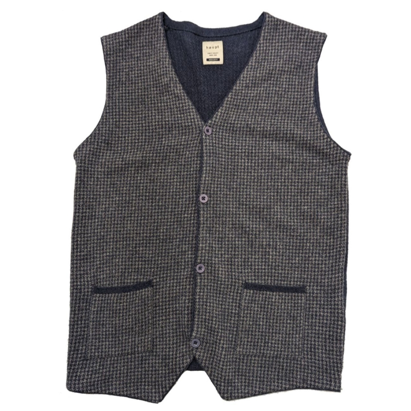 Heren gilet wol blauw