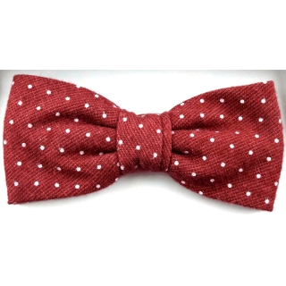 Strik katoen bordeaux stip
