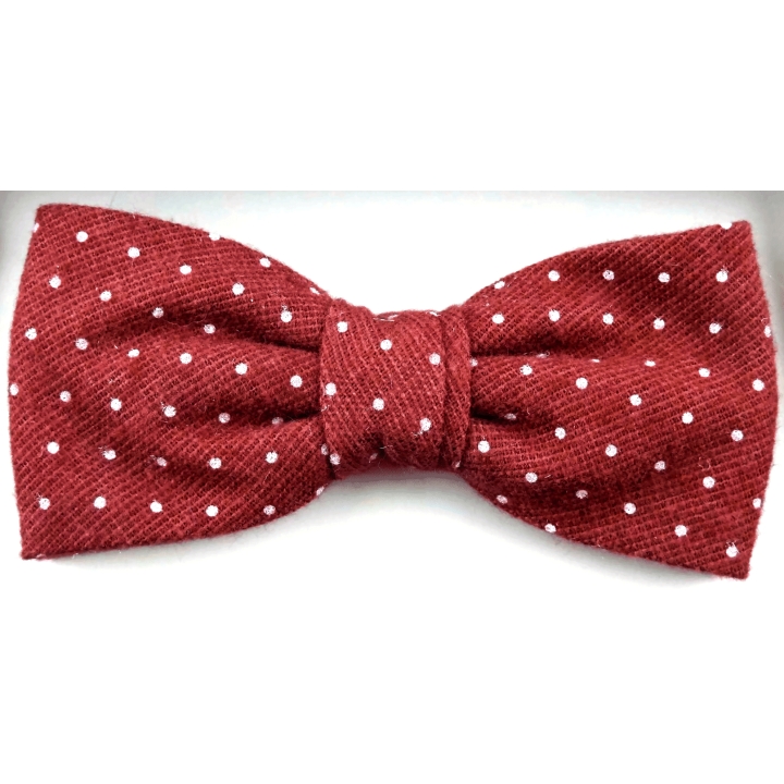 Strik katoen bordeaux stip