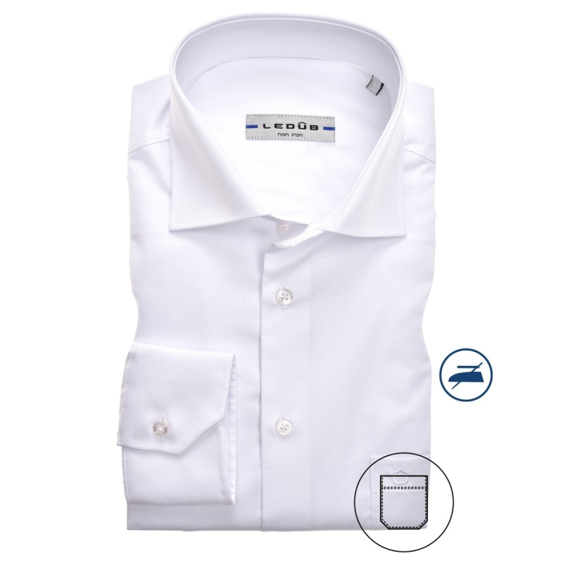 Vertrouwelijk Onderling verbinden slecht Ledûb Overhemd Modern Fit wit